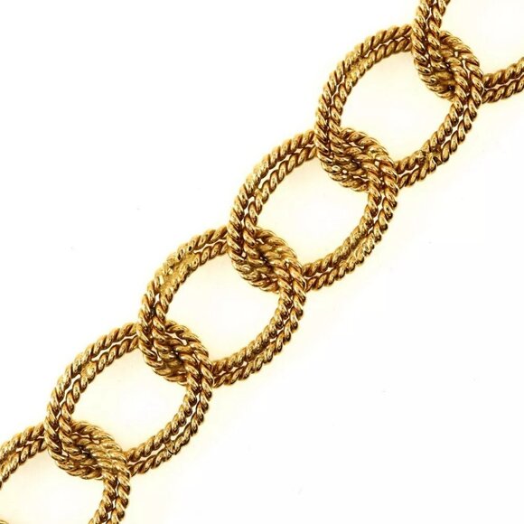 CHANEL Double Chain Ring Necklace vintage Plated Gold 116g Women - Picture 3 of 7